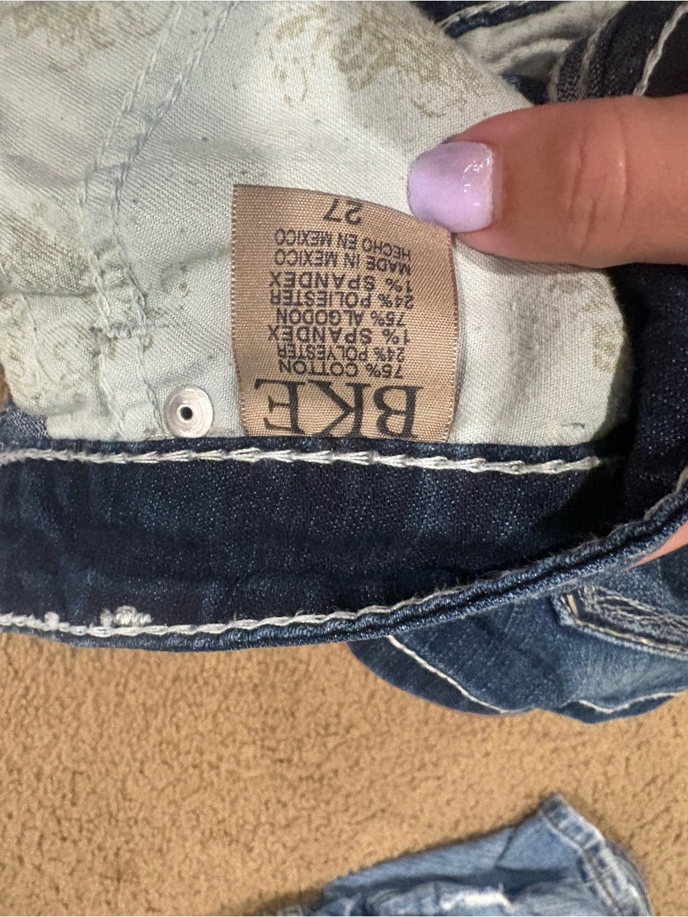 BKE Women's Dark Blue Washed Denim Shorts - Picture 3 of 4